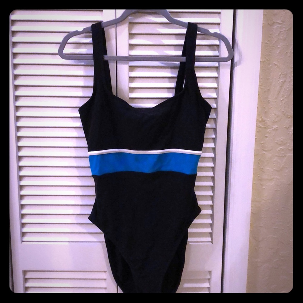 Black one piece swim suit